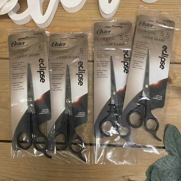 Hair Scissors 4 pc. Oster Professional Eclipse Laser Sharp Styling Shear 2 sizes - Picture 1 of 2